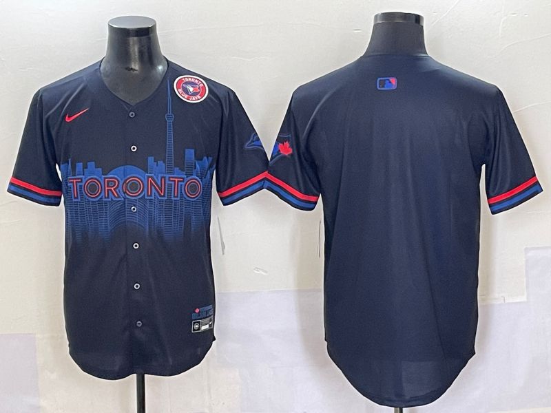 Men 2025 Toronto Blue Jays Blank Black Joint Name Nike MLB Jersey style 4->toronto blue jays->MLB Jersey